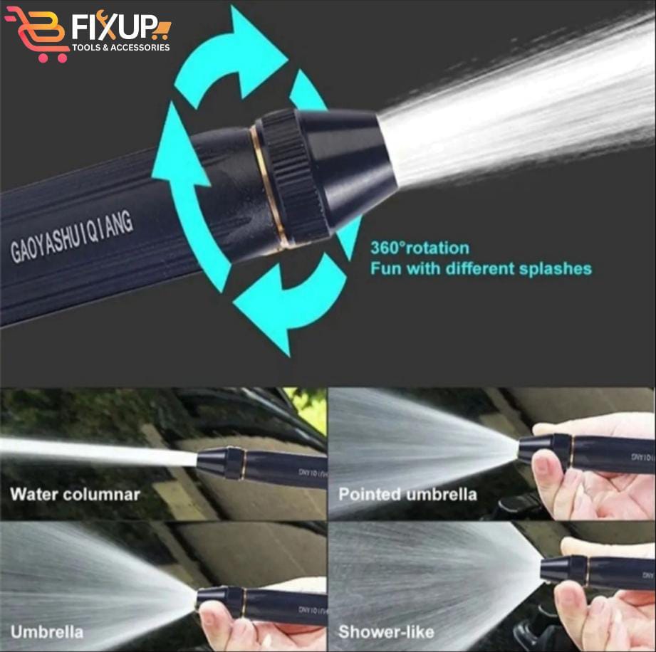 High pressure water spray nozzle hose pipe adjustable metal spray nozzle water pressure booster water spray gun for car wash cleaning & gardening water pressure nozzle