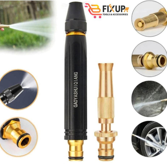 High pressure water spray nozzle hose pipe adjustable metal spray nozzle water pressure booster water spray gun for car wash cleaning & gardening water pressure nozzle