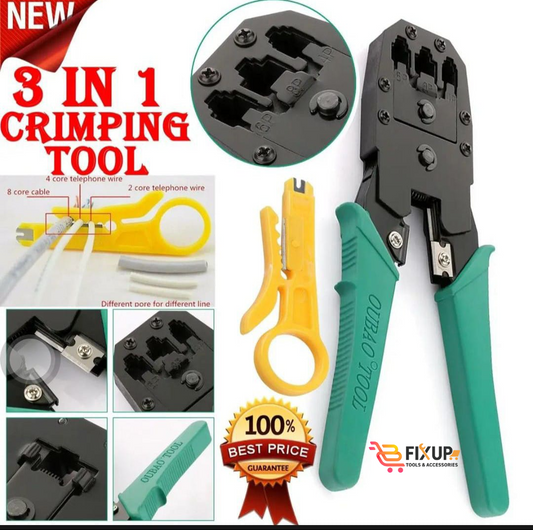 3 in 1 Modular Crimping Tool for cuts, strips ,and crimps 8p8c / Rj-45 ,6p6c /Rj12 ,6p4c /Rj-11, 4p4c & 4p2c in one tool